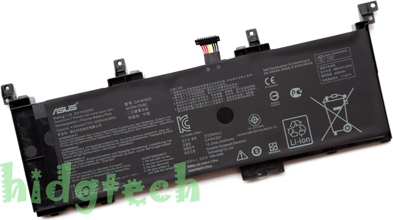 NEW Genuine C41N1531 Battery For ASUS ROG GL502VS GL502VT GL502VY GL502VSK GL502VS-1A GL502VS-1E GL502VY-DS71 Series 4ICP4/70/92