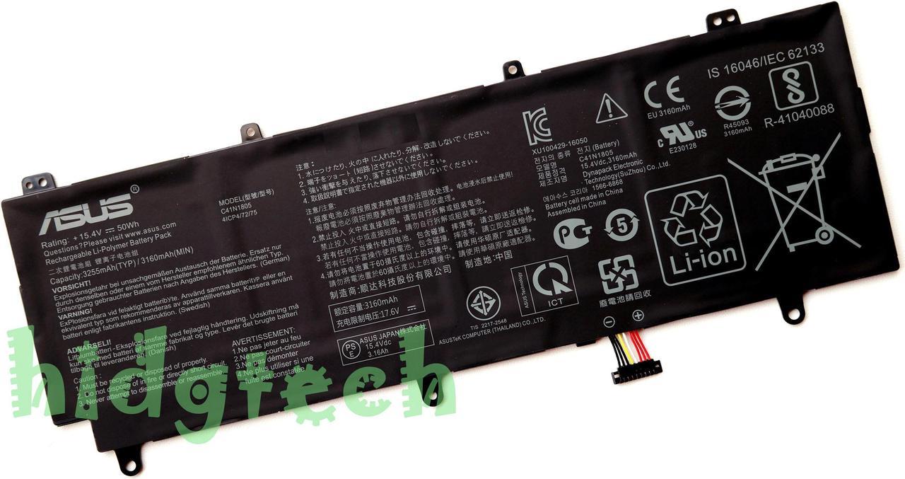 New Genuine C41N1805 Battery For ASUS ROG Zephyrus S GX531 GX531GM GX531GS GX531GX Series 0B200-03020000 4ICP4/72/75