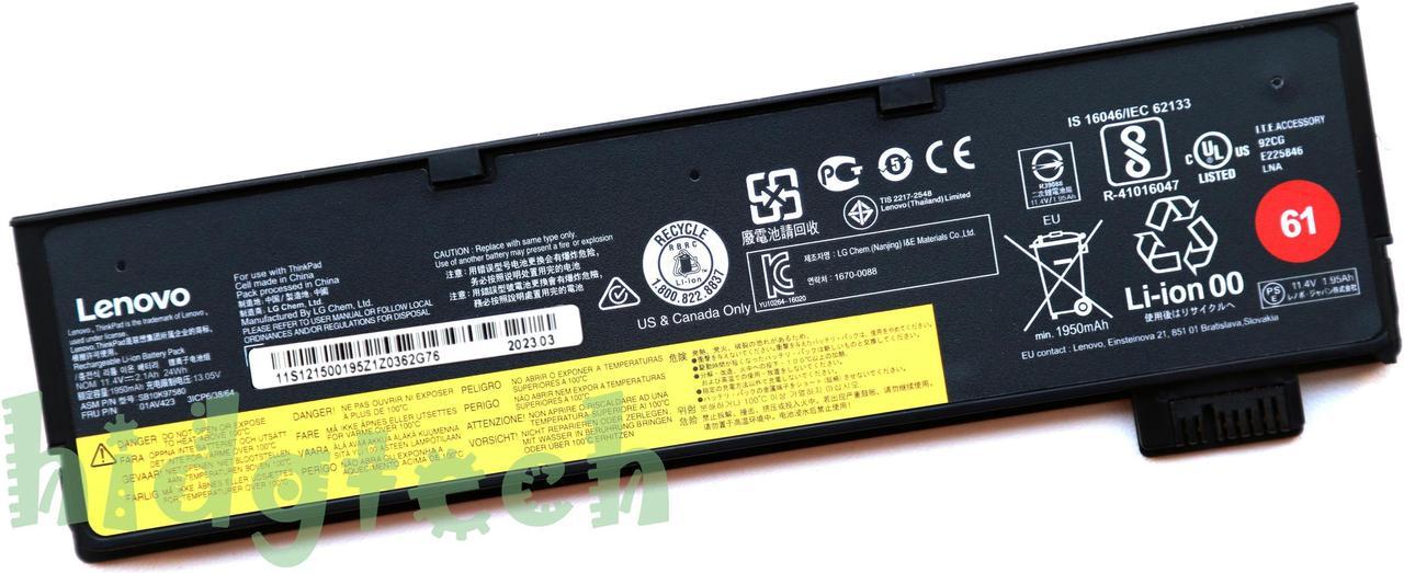 24Wh New Genuine 61 01AV422 01AV423 01AV424 01AV425 Battery For Thinkpad T470 T480 T570 T580 Series (NOT fit for T460S T470S T480S)