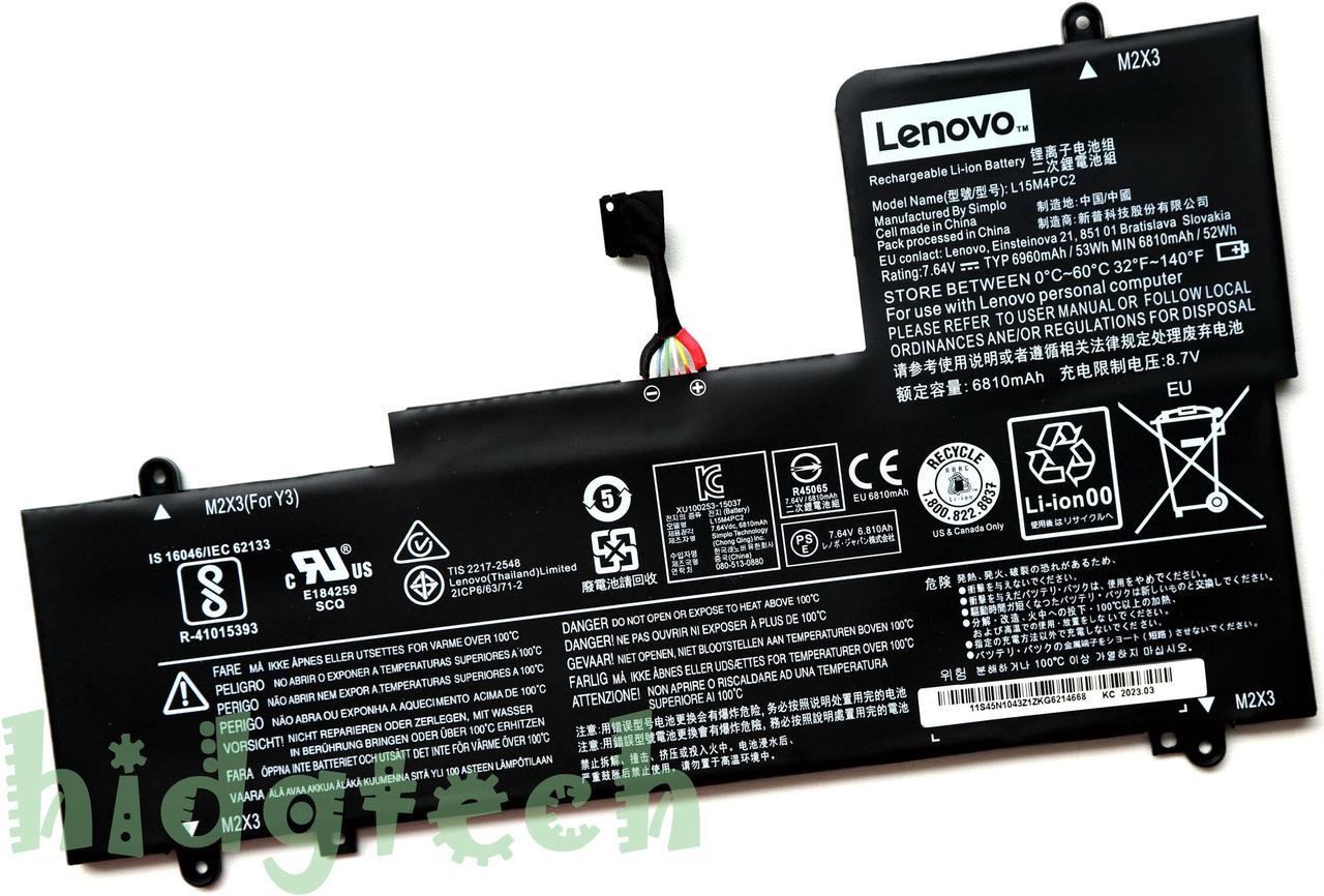 New Genuine L15L4PC2 L15M4PC2 53Wh Battery for Lenovo Yoga 710-14IKB 710-15ISK Series 5B10K90778