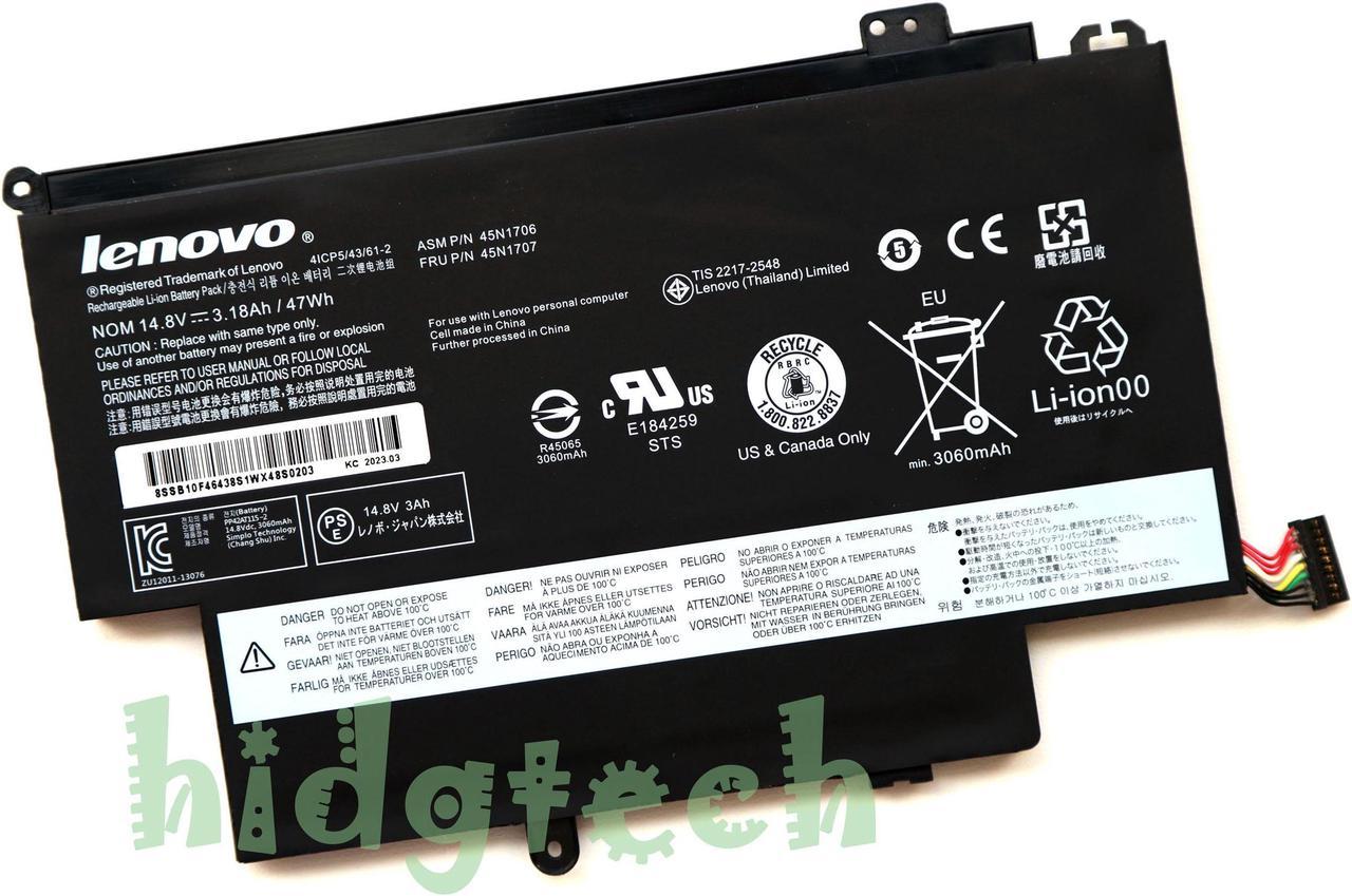 New Genuine 45N1706 45N1707 Battery for ThinkPad S1 Yoga 12  20DL 20CD Series