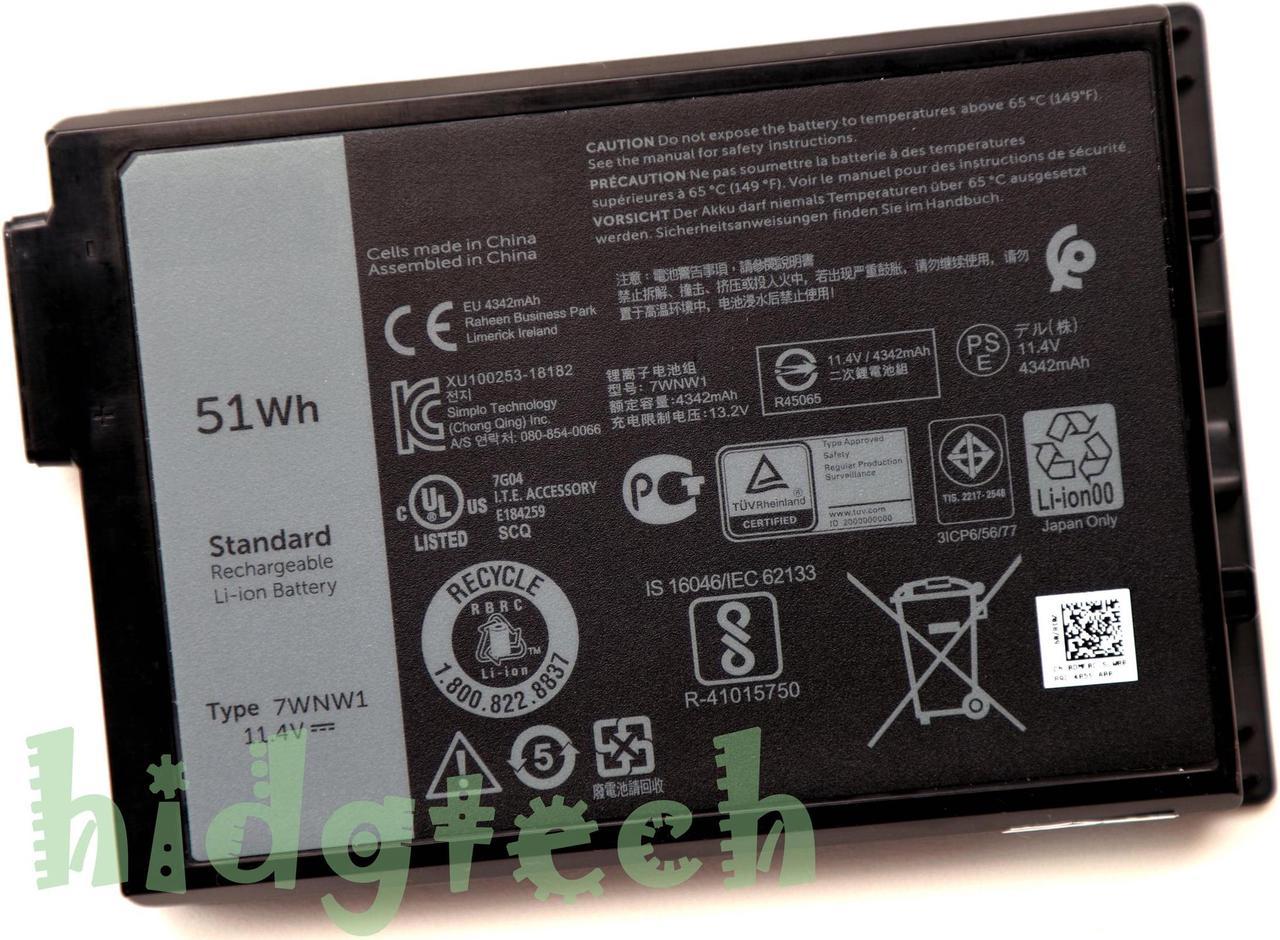 New Genuine 7WNW1 Battery for Latitude 5420 5424 7424  Rugged Extreme Series DMF8C GK3D3 31CP6/56/77