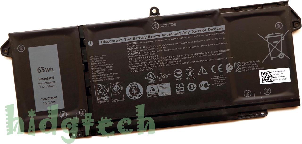 New Genuine 7FMXV Battery for Latitude 5320 7320 7420 7520 Series 9JM71 0TN2GY TN2GY 41CP5/57/79