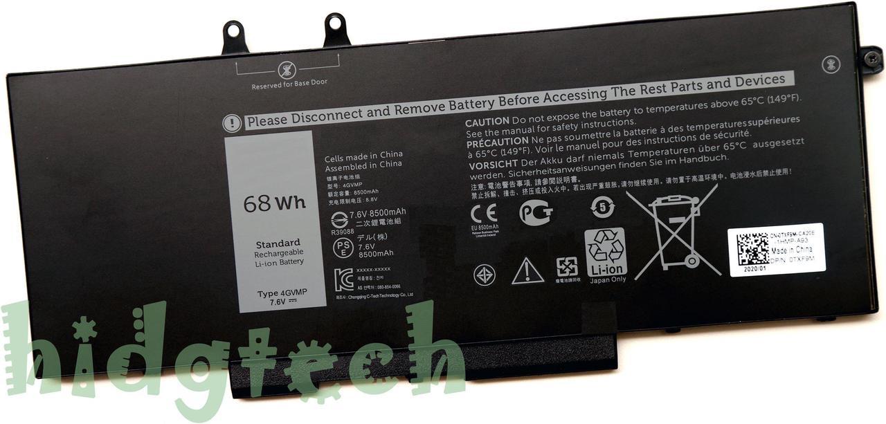 New Genuine 4GVMP Laptop Battery For Latitude 5400 5500 Precision 3540 Series 21CP6/56/77-2