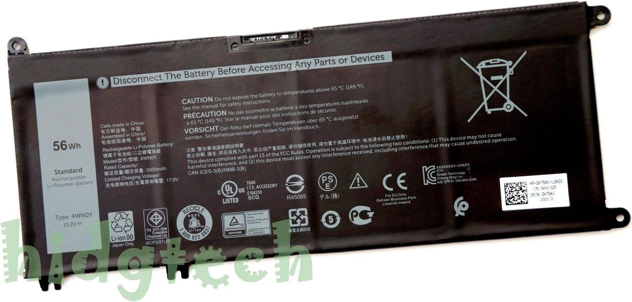 New Genuine 4WN0Y Battery for Inspiron 13 7353 7577 7778 7779 Series 9P3NW G4MX4 JYFV9 M245Y 4ICP5/57/79