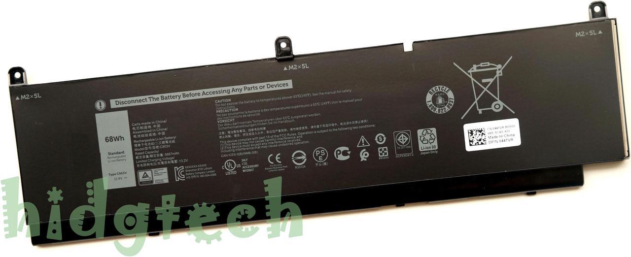 New Genuine C903V 68Wh Battery For Precision 7550 7560 7750 7760 Mobile Workstation Series PKWVM CR72X 17C06 447VR 3ICP4/60/81-2