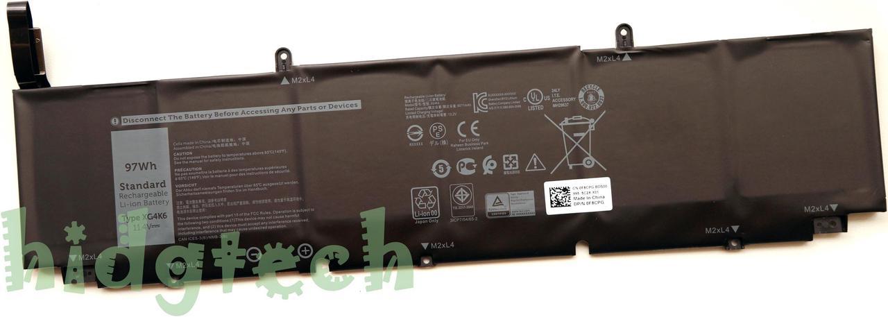 New XG4K6 97Wh Battery for XPS 17 9700 9710 Precision 5750 Workstation F8CPG 5XJ6R 01RR3 31CP7/54/65-2