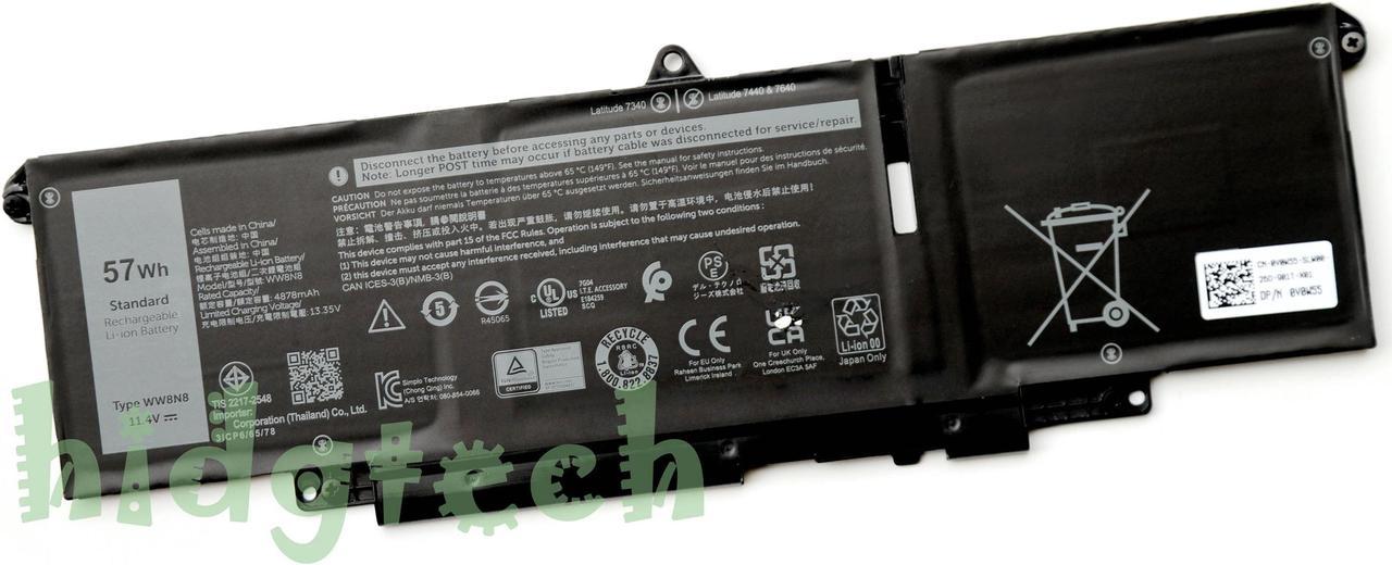 New Genuine WW8N8 Battery For Latitude 7340 7440 7640 Series 047T0 3ICP6/65/78