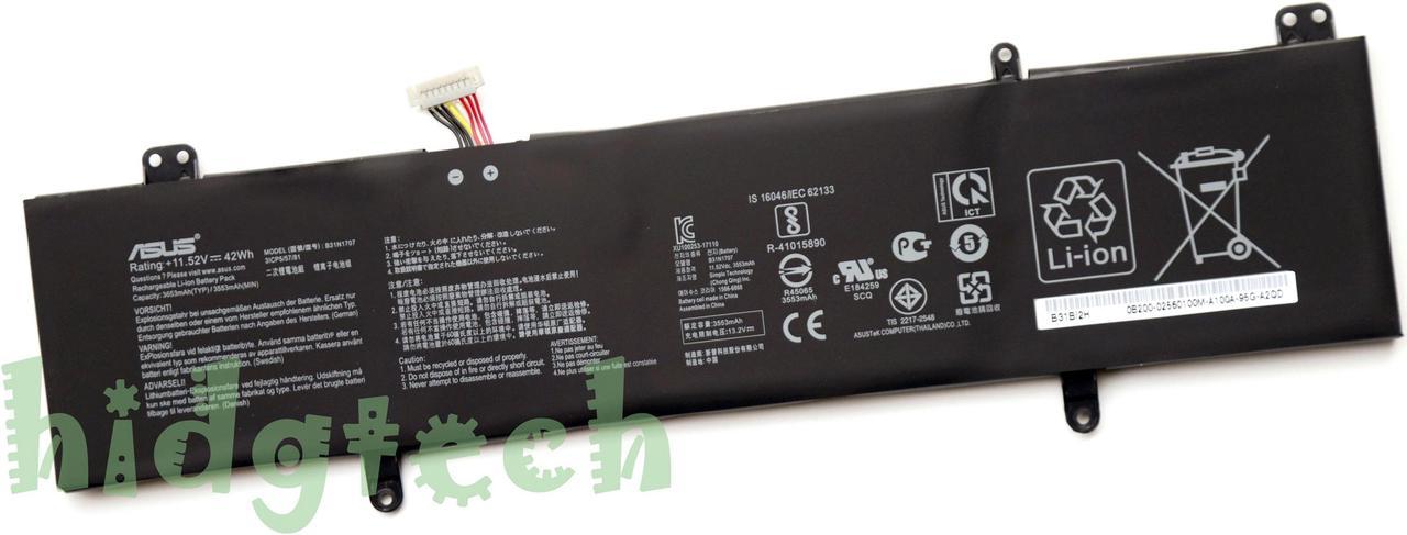 New Genuine B31N1707 Battery for VivoBook S14 S410UA S410UF S410UN S410UQ X411UA X411UF X411UN X411QA X411UQ S4200U S4200UF S4200UQ Series 3ICP5/57/81