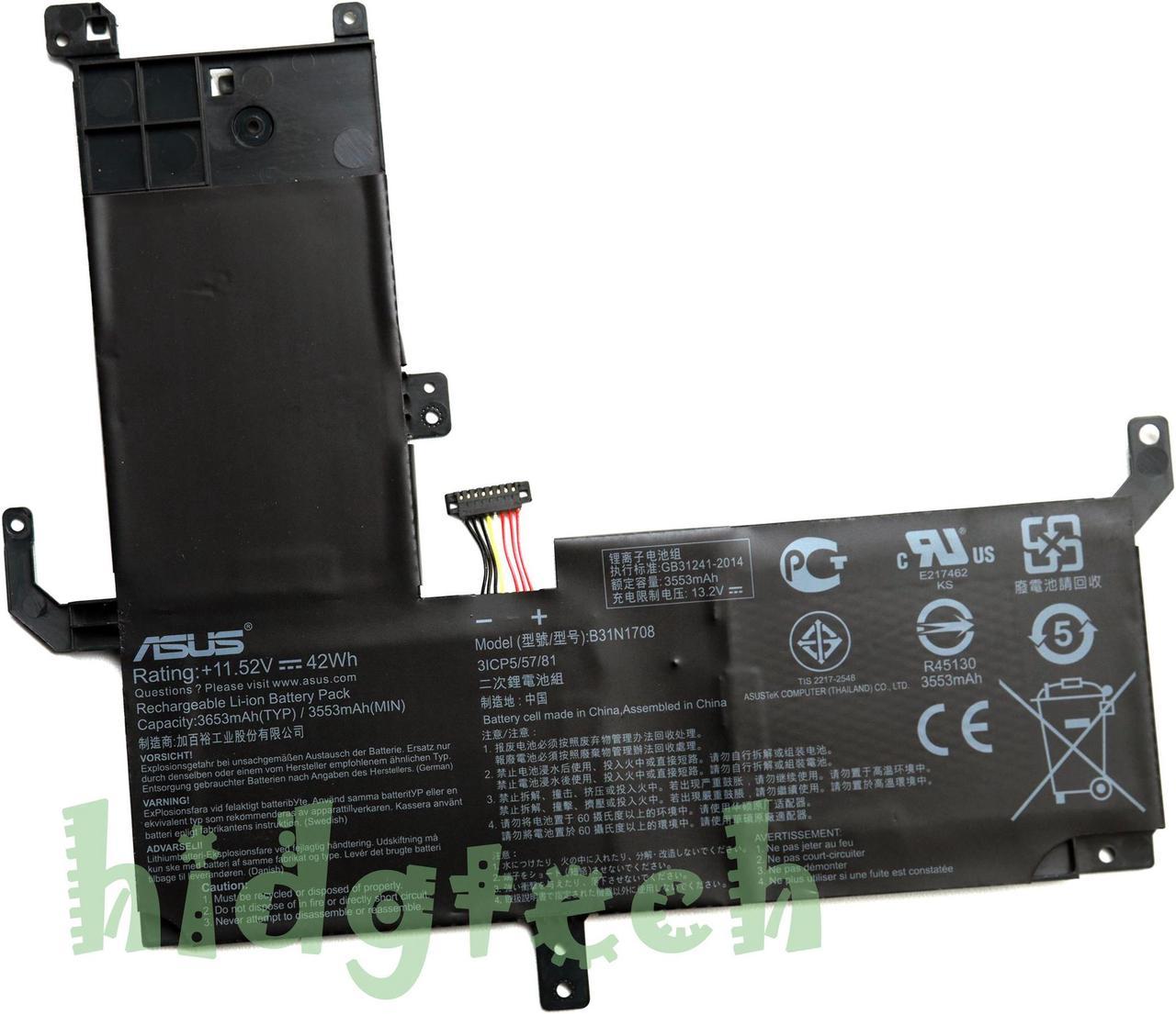 New Genuine B31N1708 Battery for VivoBook Flip TP510 TP510UA TP510UA-1A TP510UF TP510U TP510UQ Series 31CP5/57/81