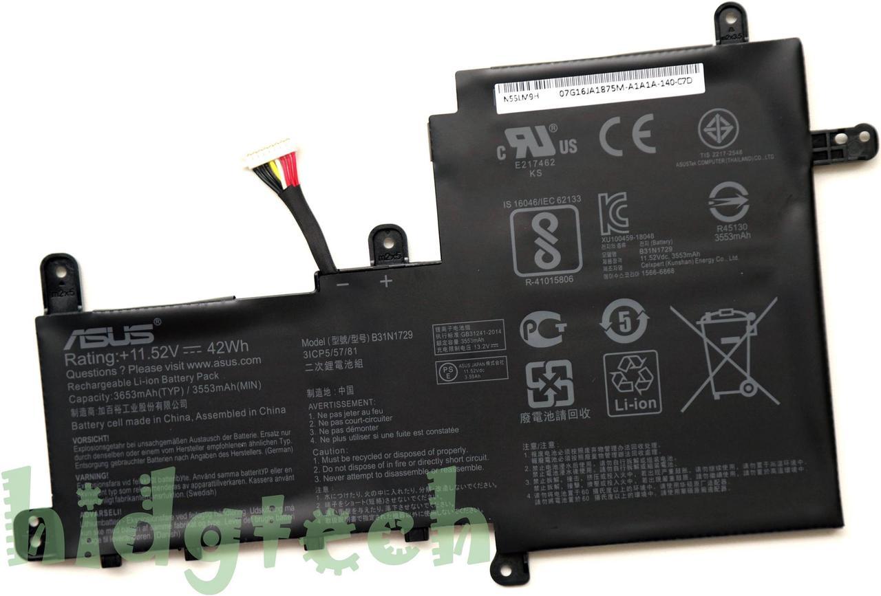 NEW Genuine B31N1729 Battery For VivoBook S15 S530F S530FA S530UA S530UN X530FN S5300F Series 31CP5/57/81