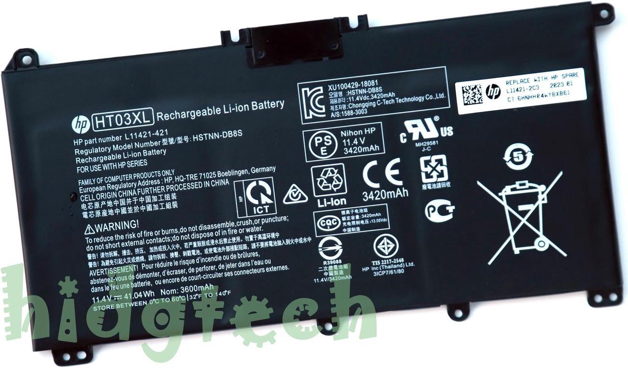 New Genuine HT03XL Battery for Pavilion 14-CE 14-CF 15-CS 15-DA 15-DA0012DX Series HSTNN-DB8R L11421-2C2 L11119-855 31CP7/61/80