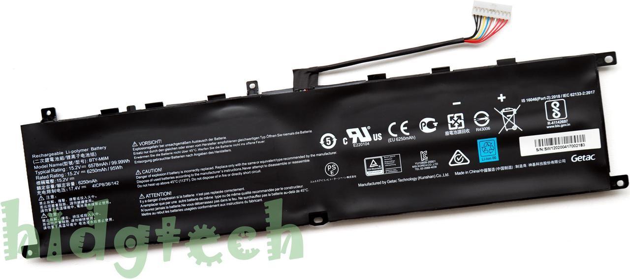 BTY-M6M New Genuine Battery for Creator 15 A10SD A10SF/ GS66 Stealth 10SFS 10SGS 10SE-045 10U / GE66 Raider 10SFS GE76 Raider 10UH Series 4ICP8/36/142