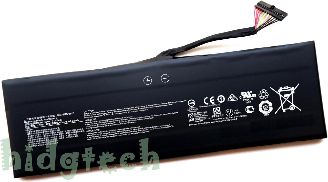 BTY-M47 New Genuine Battery for Phantom GS40 6QD 6QE GS43 GS43VR 7RE 6RE MS-14A3 MS-14A1 Series 2ICP5/73/95-2