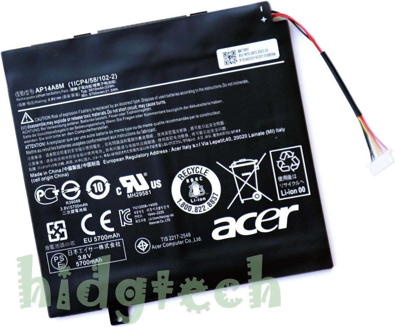 New Genuine AP14A8M AP14A4M Battery for Aspire Switch 10 SW5-011 SW5-012 / Iconia Tab 10 A3-A20 A3-A30 Series 1ICP4/58/102-2