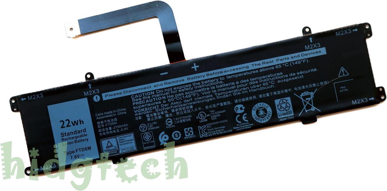 New Genuine FTD6M 22Wh Keyboard Battery for Latitude 7285 E7285 2-in-1 Series BQ40370 06HHW5 21CP4/52/97