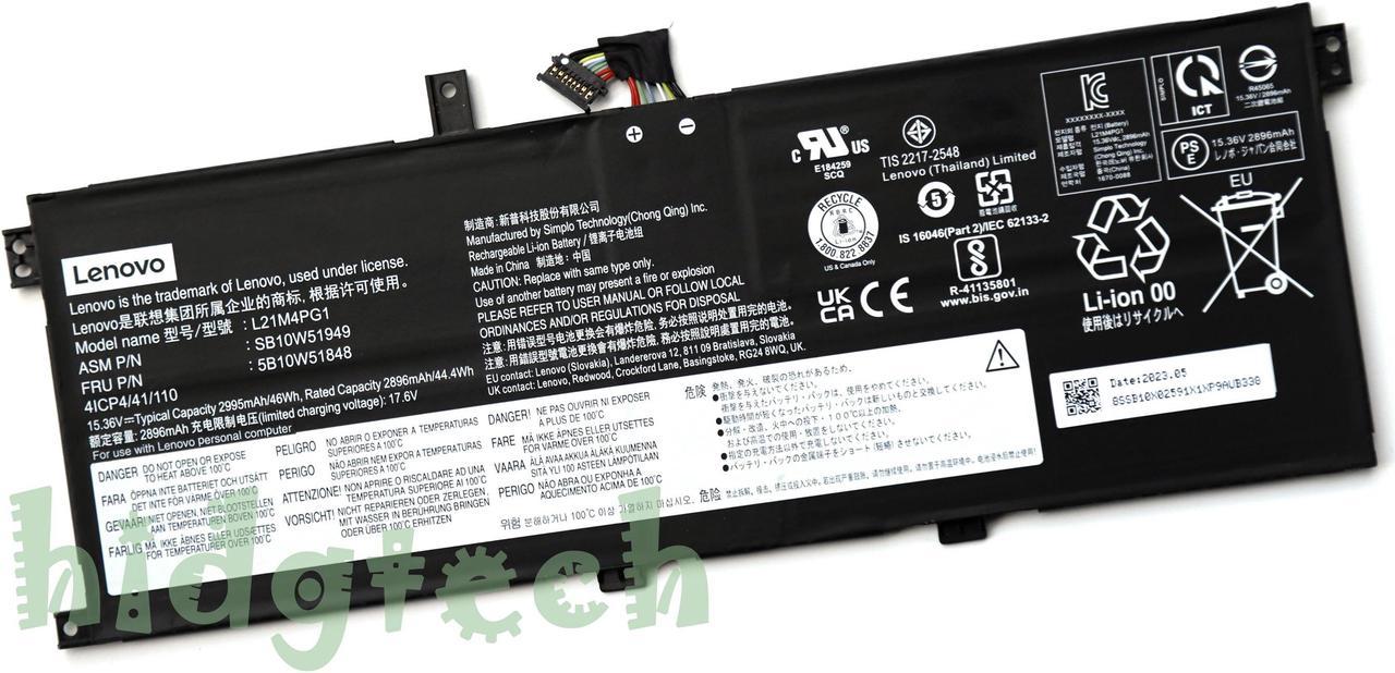 New Genuine L21C4PG1 L21D4PG1 L21L4PG1 L21M4PG1 Battery for ThinkPad L13 Yoga Gen 3 Series SB10W51949, SB10W51950, SB10W51951, SB10W51952, 41CP4/41/110