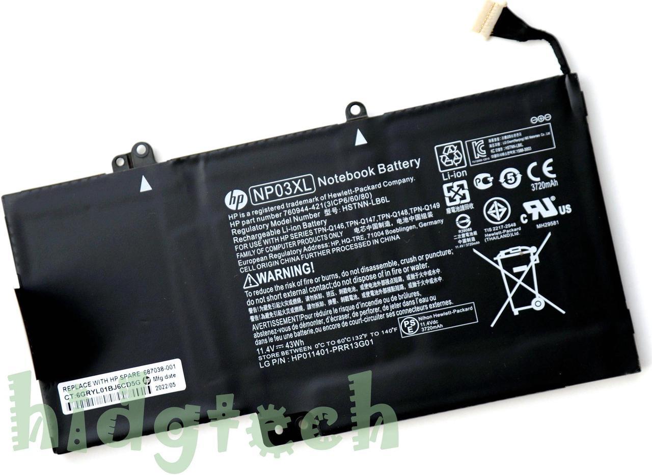 New Genuine NP03XL Battery for HPPavilion Envy X360 13-A010DX 15-U437CL 15-U473CL 15-U483CL 15-U493CL Series HSTNN-LB6L 761230-005