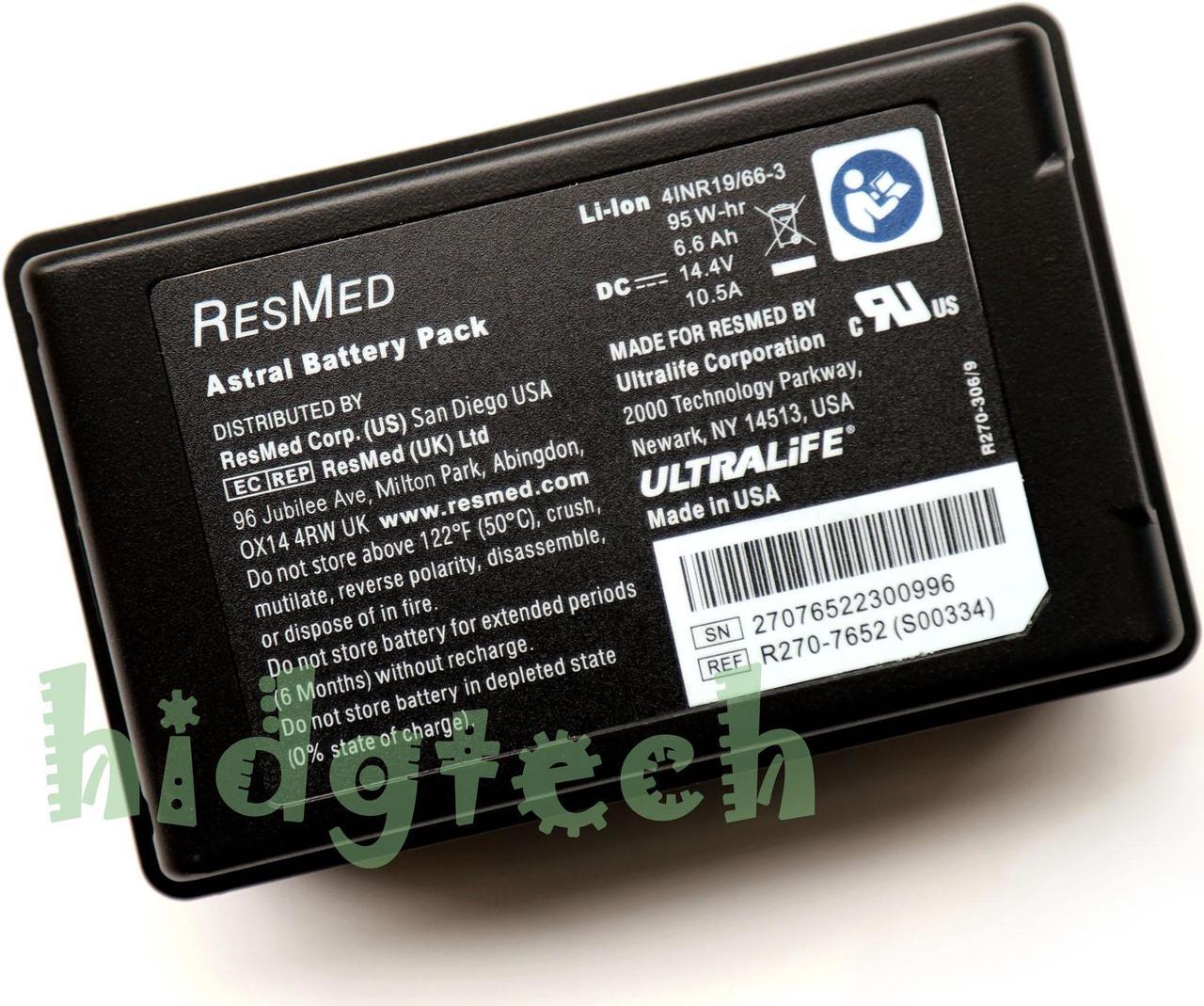 New Genuine REF R270-7652 For ResMed Astral 100 150 Ventilator Ultralife Battery 4INR19/66-3