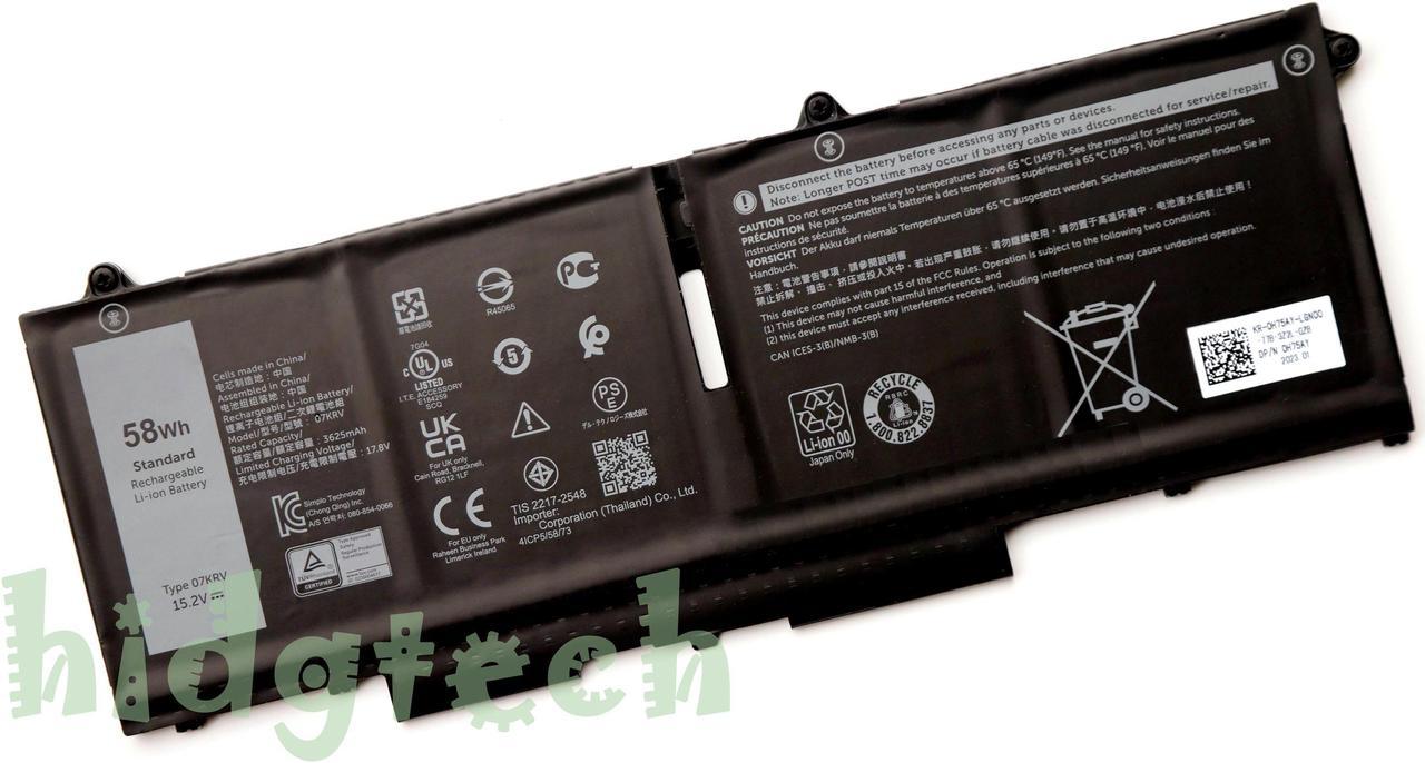 New Genuine 07KRV 58Wh Battery for Latitude 5330 5430 5530 7530 Precison 3570 Series