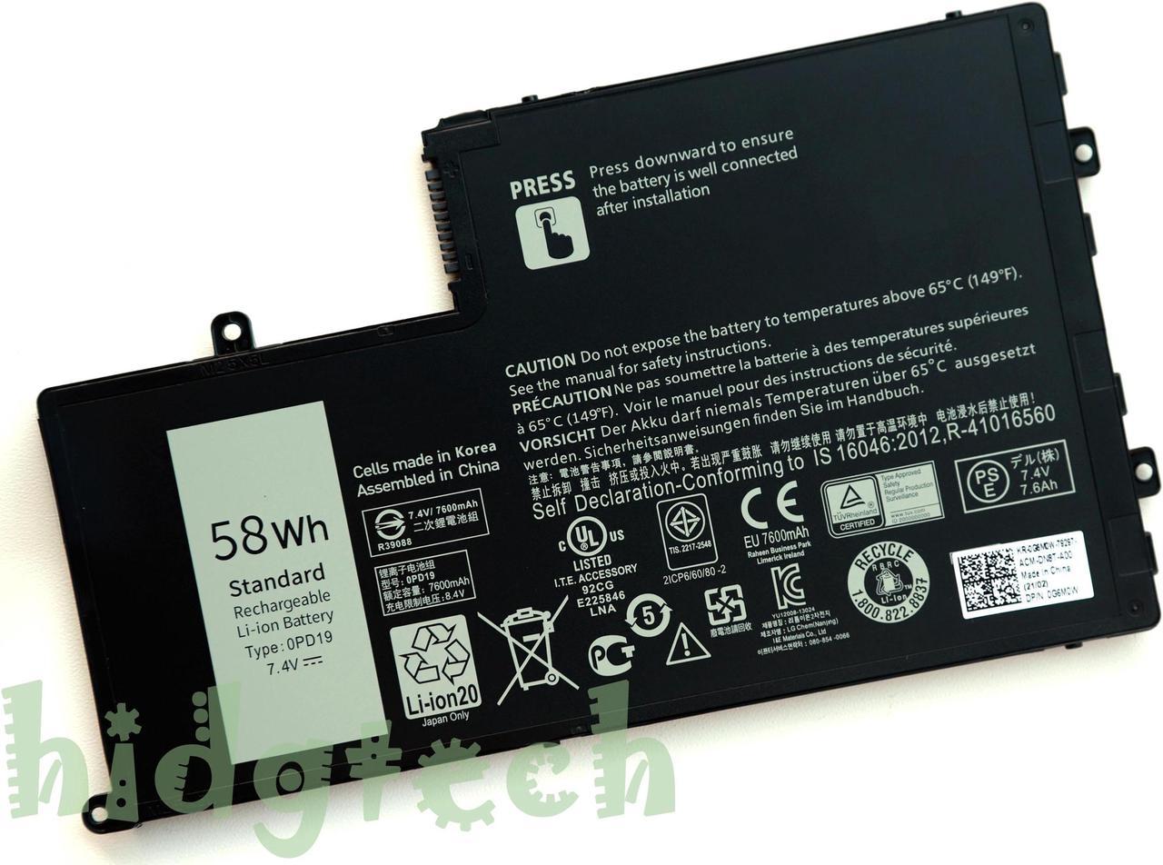 58Wh New Genuine 0PD19 Battery For Inspiron14 15 5445 5447 5448 5547 5548 Latitude 3450 3550 Series  21CP6/60/80-2