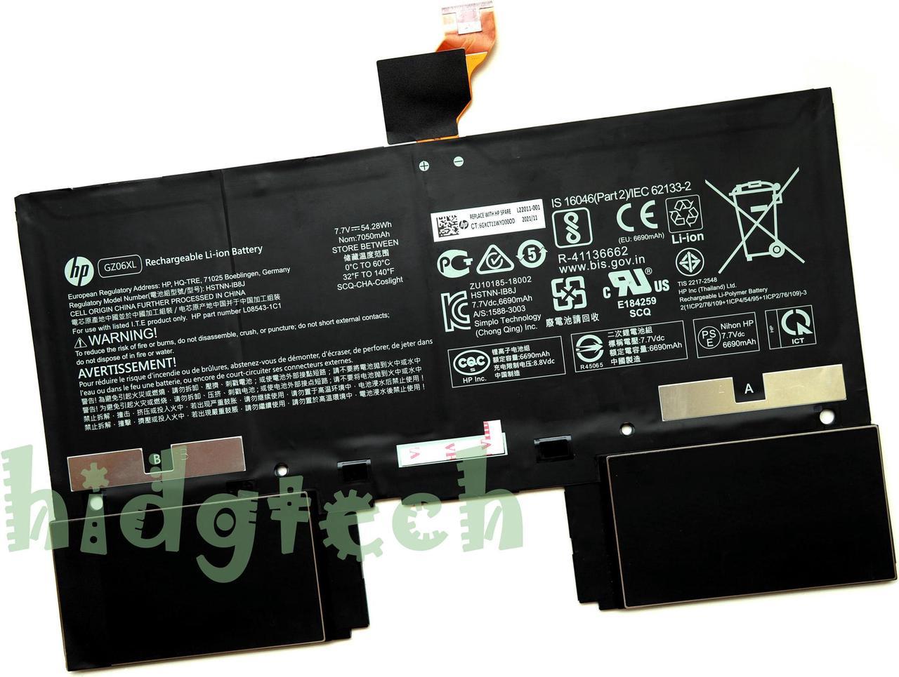 New Genuine GZ06XL Battery for HPSpectre Folio 13-ak 13-ak000 13-ak0000sa 13-ak0000tu 13-ak0001TU 13-ak0002TU 13-ak0010ng 13-AK0013DX 13-ak0015nr 13-ak0017TU 13-ak0018TU HSTNN-IB8J L08543-1C1