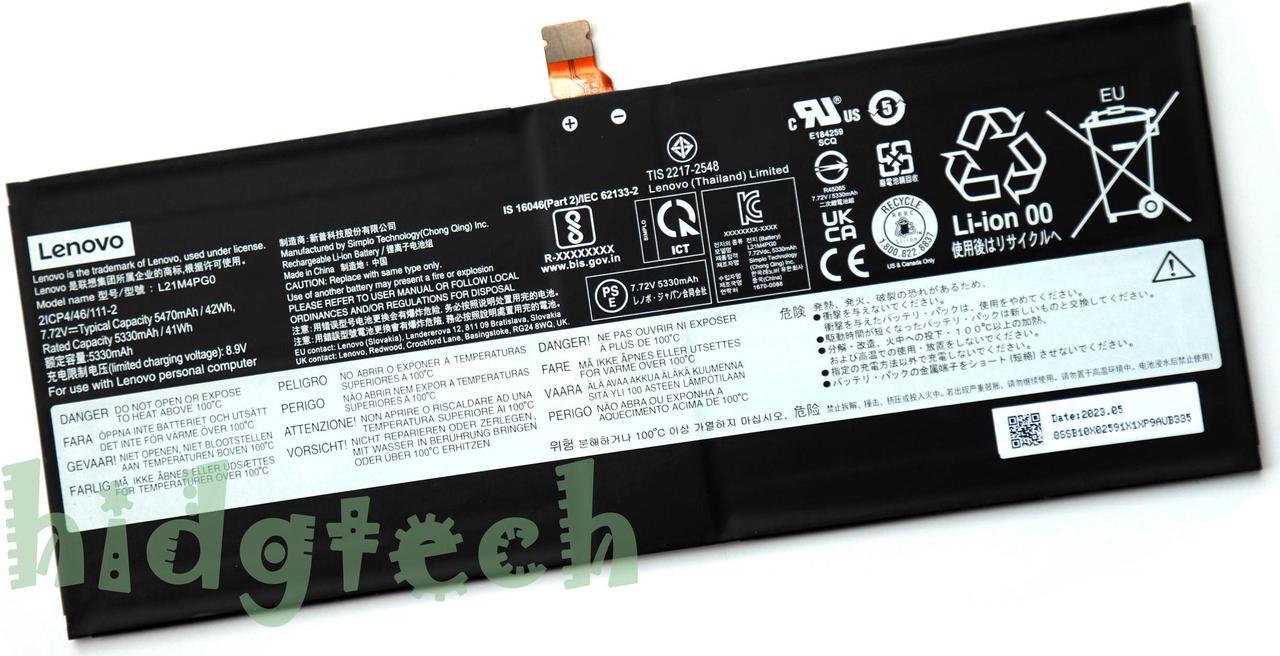 New Genuine L21C4PG0 L21D4PG0 L21L4PG0 L21M4PG0 Battery for LenovoIdeaPad Duet 5 Chromebook 13Q7C (Type: 82QS) Series 2ICP4/46/111-2