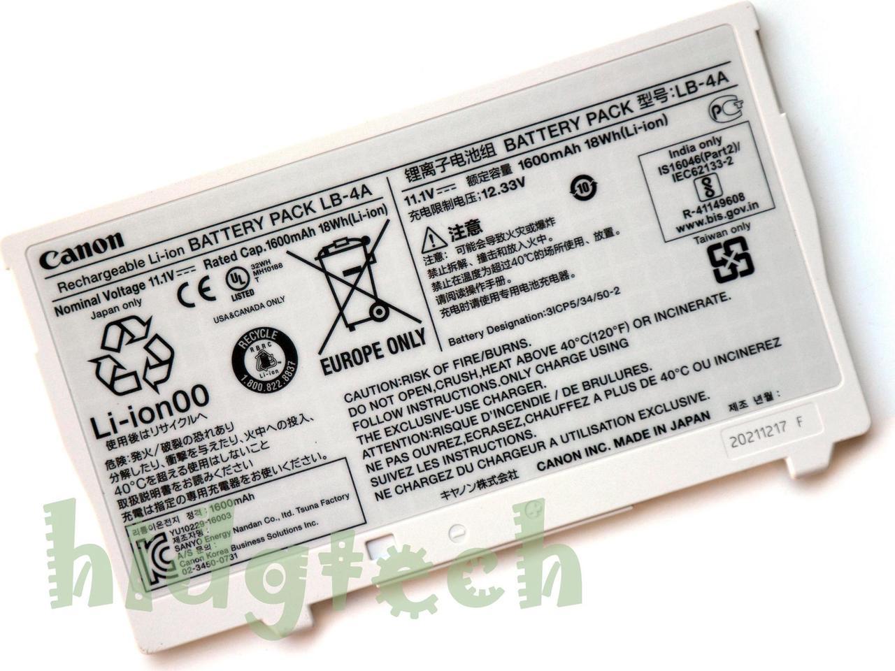 LB-4A New Genuine Battery for Canon CXDI-710C Medical Tablet Battery 31CP5/34/50-2