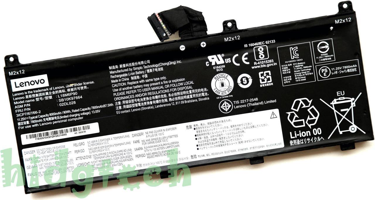 New Genuine L18C6P90 L18M6P90 Battery for ThinkPad P53 Series 02DL028 02DL029 5B10W13901 3ICP7/67/66-2