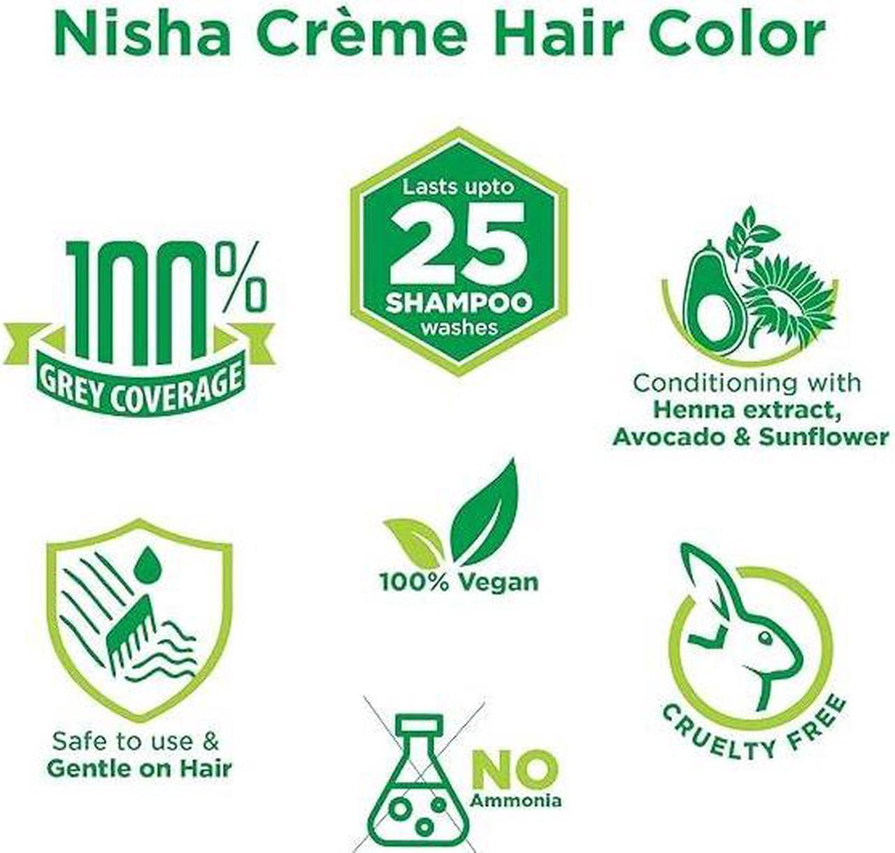 Alt view image 3 of 5 - Nisha Cream Hair Color Rich Bright Long Lasting Hair Colouring For Ultra Soft Deep Shine 100% Grey Coverage Conditioning With Natural Herbs 120gm Natural Brown (Pack of 1)