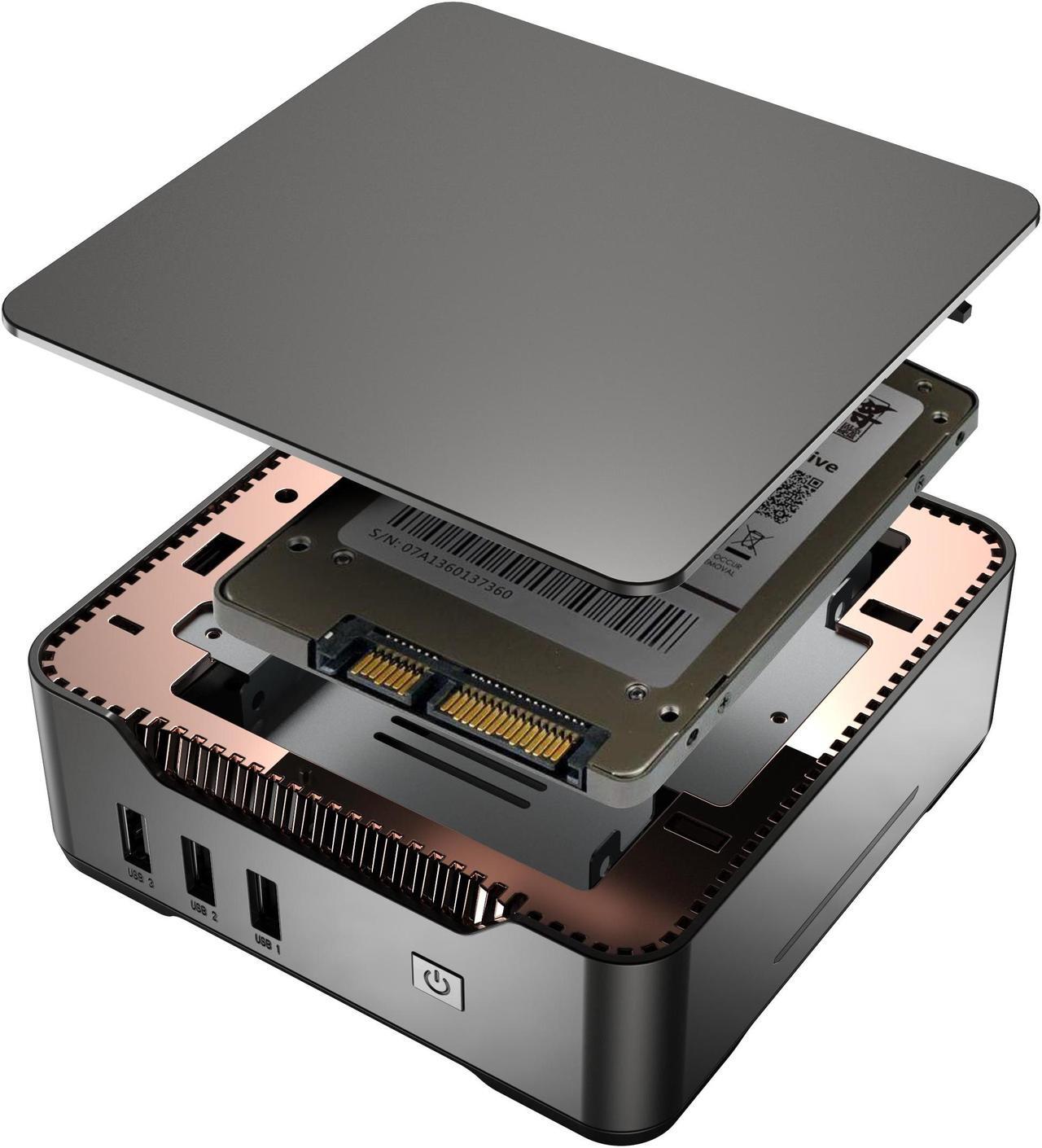 Alt view image 5 of 7 - Mini PC,12th Intel Alder Lake- N95 up to 3.4 GHz,8GB RAM+256GB ROM M.2 SSD,Mini Computer Support 2.5" SSD (up to 2TB),WiFi 2.4G/5G,BT 4.2,4K, Business, Home, Office mini desktop