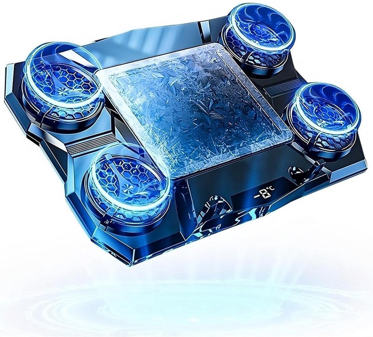 Main image of Gaming Laptop Cooler Semiconductor Stand Dual-Mode Thermoelectric & Fan System Notebook 12-17 Cooling Pad with RGB, Phone Holder, Adjustable Speed, 2-Port USB Hub - Conquer Lag, Stay Cool, Black