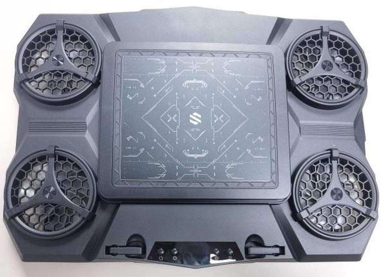 Alt view image 7 of 7 - Gaming Laptop Cooler Semiconductor Stand Dual-Mode Thermoelectric & Fan System Notebook 12-17 Cooling Pad with RGB, Phone Holder, Adjustable Speed, 2-Port USB Hub - Conquer Lag, Stay Cool, Black