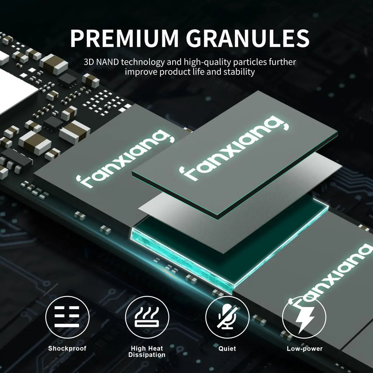 Alt view image 4 of 7 - fanxiang M.2 SSD 1TB 2280 NVMe SSD TLC PCIe 3.0 Internal Solid State Drive, Up to 3500MB/s 640TBW