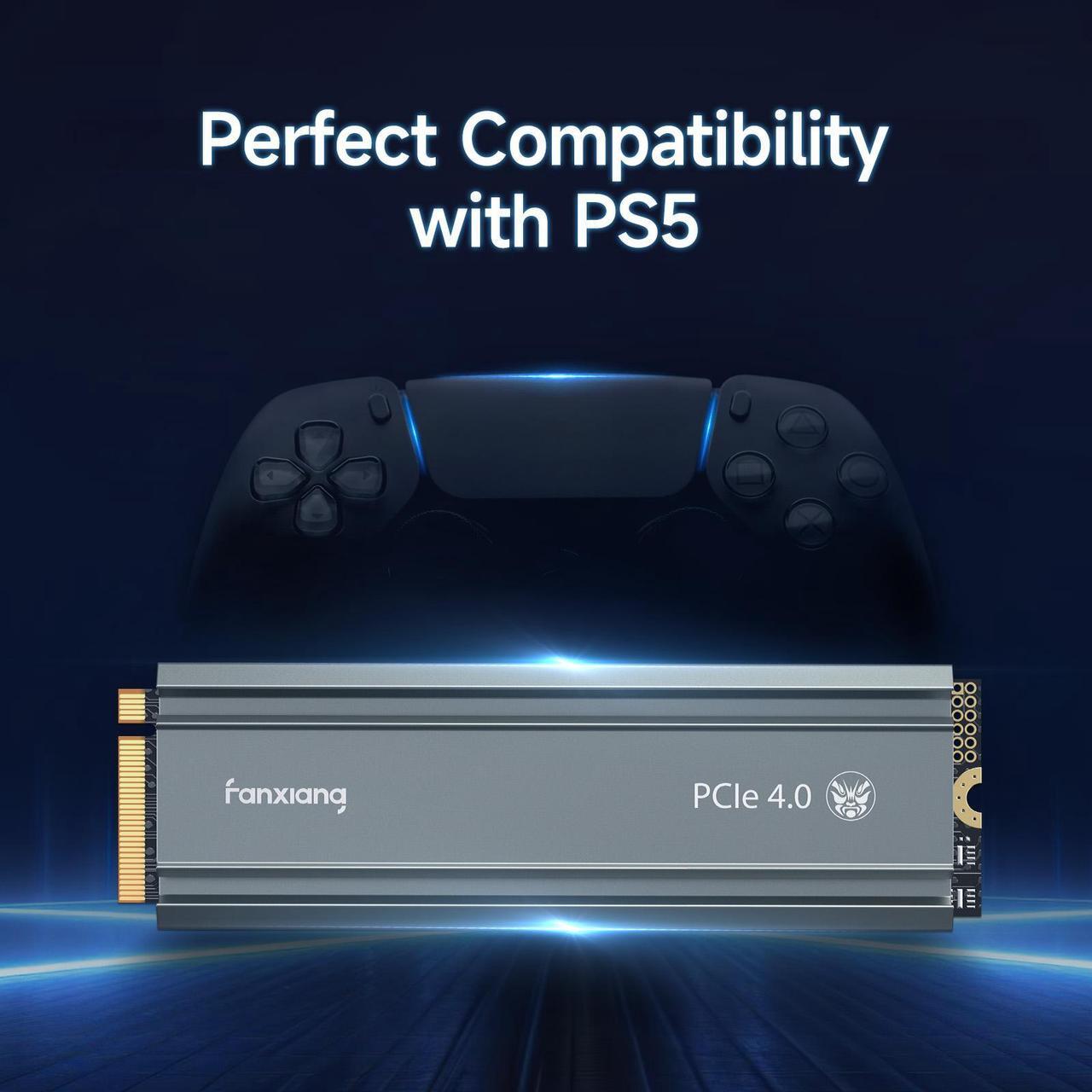 Alt view image 3 of 7 - fanxiang S660 M.2 2280 NVMe SSD 1TB PCIe 4.0 5000MB/s with Heatsink, TLC, Compatible with PS5, Laptop, PC Desktop, 700TBW