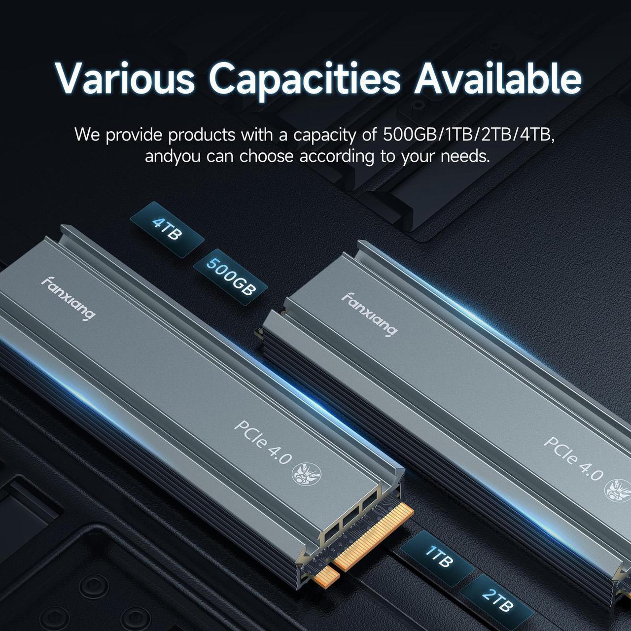 Alt view image 7 of 7 - fanxiang S660 M.2 2280 NVMe SSD 1TB PCIe 4.0 5000MB/s with Heatsink, TLC, Compatible with PS5, Laptop, PC Desktop, 700TBW