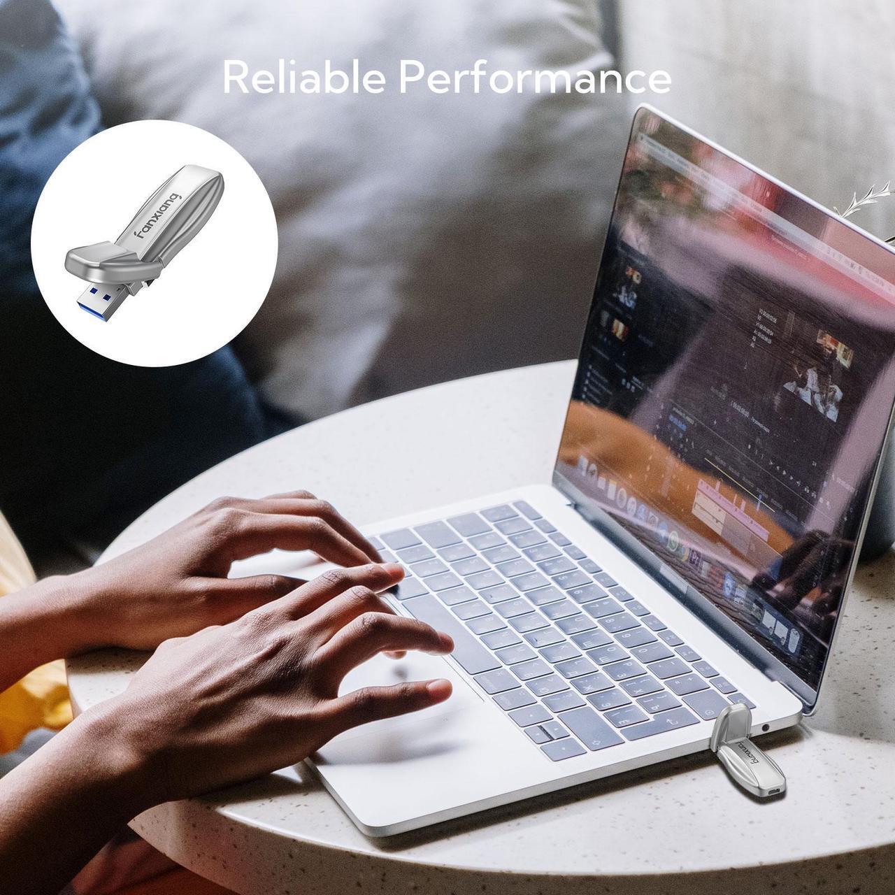 Alt view image 7 of 7 - Fanxiang 1TB External SSD USB Drive Up to 550MB/s USB A 3.2 Gen2 Solid State Drive Thumb Drive Stick SSD for Students and Professionals Compatible with Windows/Mac 1TB USB Flash Drive