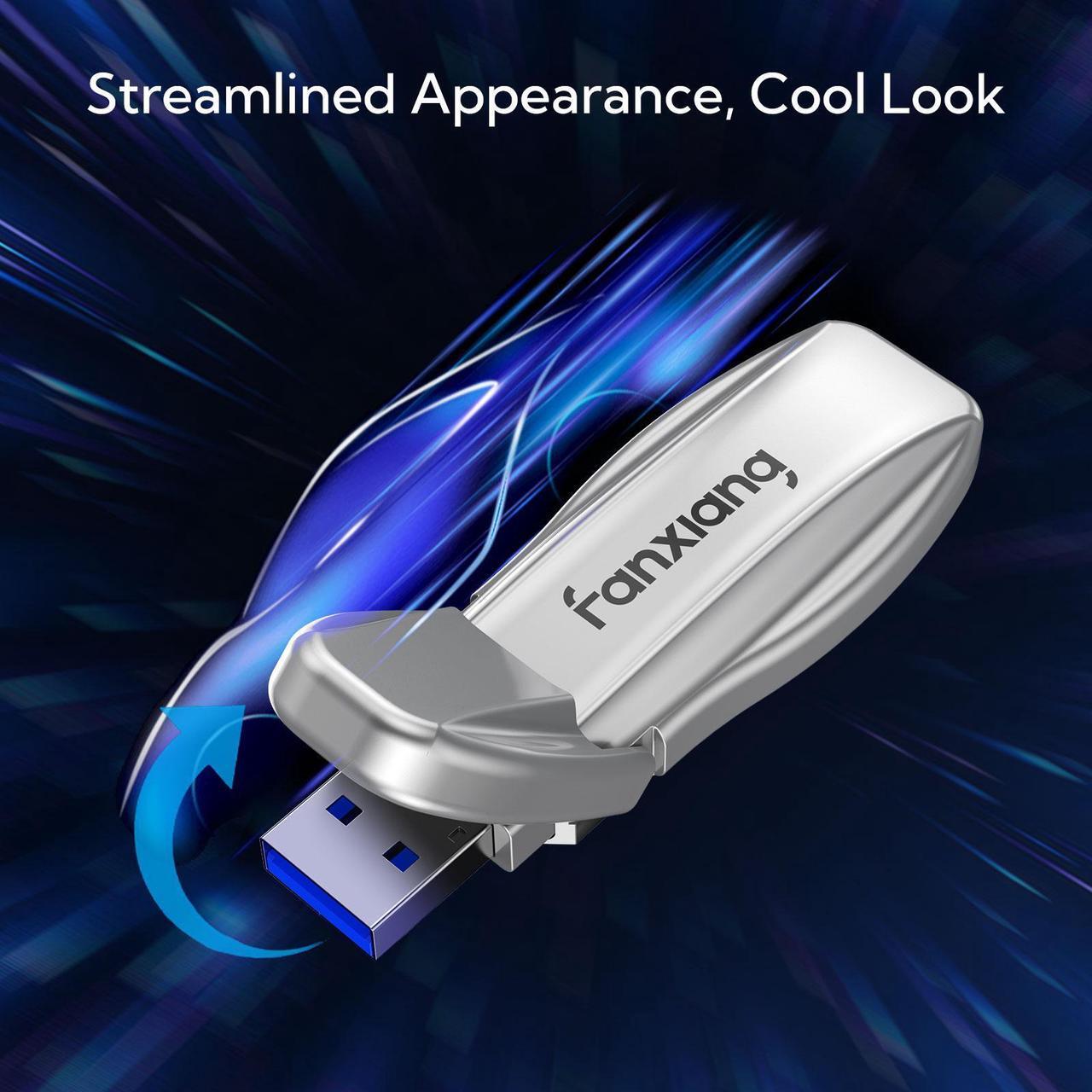 Alt view image 3 of 7 - Fanxiang 1TB External SSD USB Drive Up to 550MB/s USB A 3.2 Gen2 Solid State Drive Thumb Drive Stick SSD for Students and Professionals Compatible with Windows/Mac 1TB USB Flash Drive