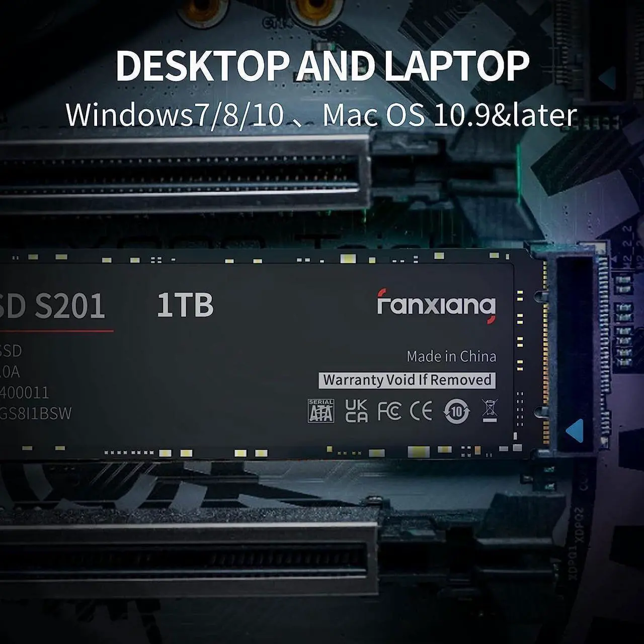 Alt view image 3 of 7 - Fanxiang SSD 1TB M.2 2280 SATA Internal Solid State Drive, NGFF SATA III SSD Drive  , Up to 550MB/s 6Gb/s,3D Nand TLC , Compatible with Laptop and PC Desktop