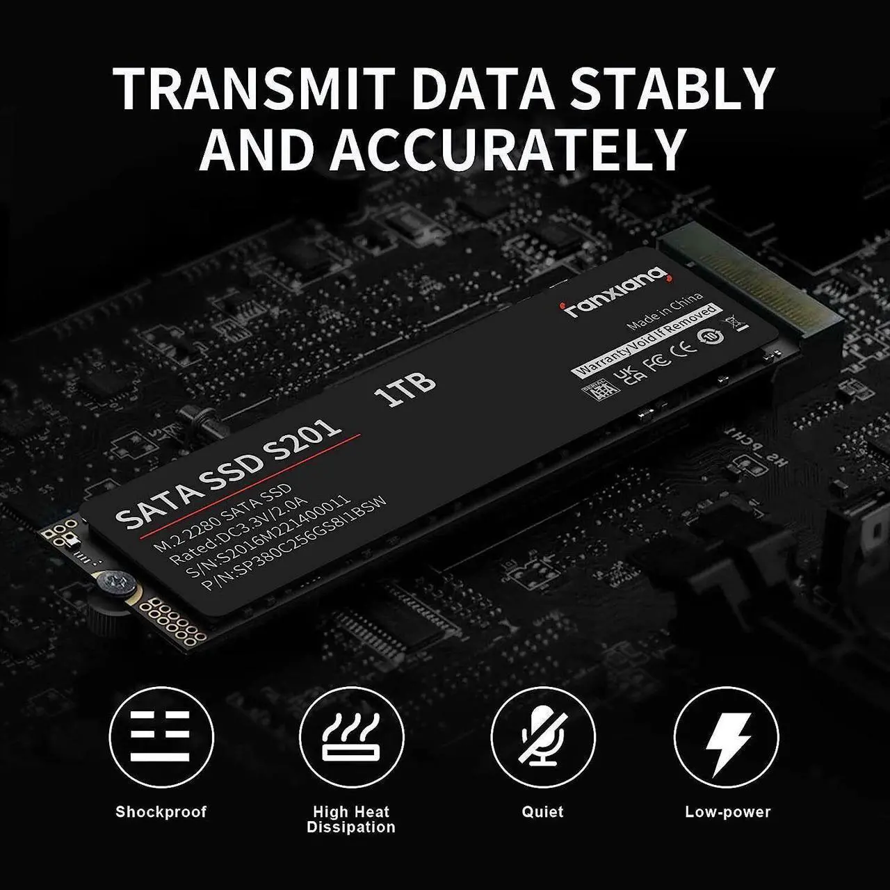 Alt view image 5 of 7 - Fanxiang SSD 1TB M.2 2280 SATA Internal Solid State Drive, NGFF SATA III SSD Drive  , Up to 550MB/s 6Gb/s,3D Nand TLC , Compatible with Laptop and PC Desktop