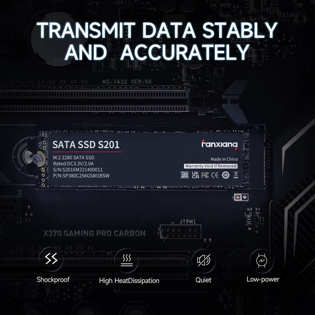 Alt view image 6 of 7 - Fanxiang SSD 1TB M.2 2280 SATA Internal Solid State Drive, NGFF SATA III SSD Drive  , Up to 550MB/s 6Gb/s,3D Nand TLC , Compatible with Laptop and PC Desktop