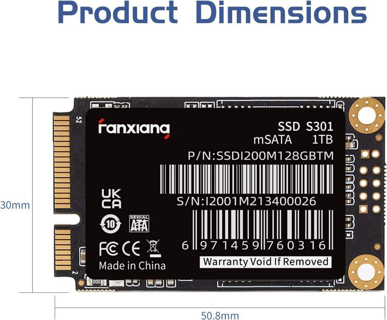 Alt view image 7 of 7 - Fanxiang 256GB mSATA SSD 3D NAND SATA III ,3D NAND TLC Mini SATA III Internal Solid State Drive ,up to 550MB/s 6Gb/s,For PC /Desktop/ Laptop