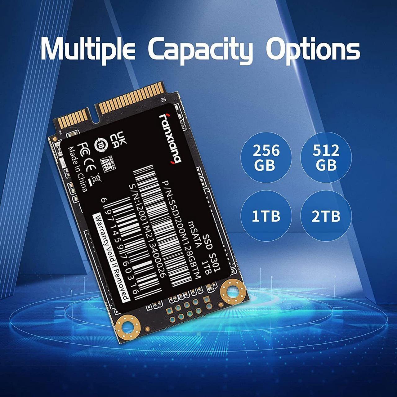 Alt view image 4 of 7 - Fanxiang 256GB mSATA SSD 3D NAND SATA III ,3D NAND TLC Mini SATA III Internal Solid State Drive ,up to 550MB/s 6Gb/s,For PC /Desktop/ Laptop