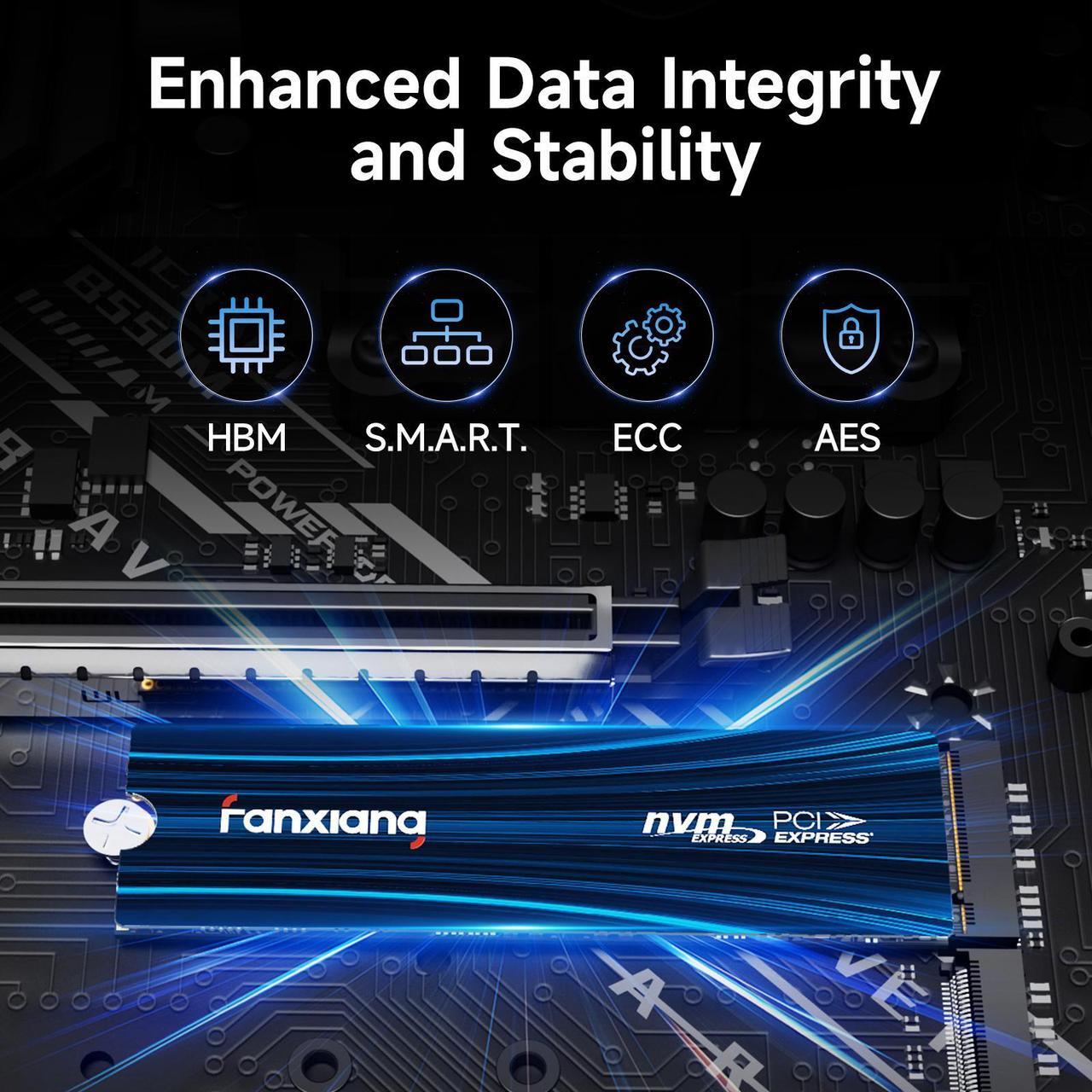 Alt view image 3 of 7 - Fanxiang SSD 2TB NVMe PCIe Gen 4.0 x 4 SSD PS5 Gaming M.2 2280, Up to 7300MB/s Compatible with PS5, Internal Solid State Drive for Playstation 5/PC/ Desktop /Laptop
