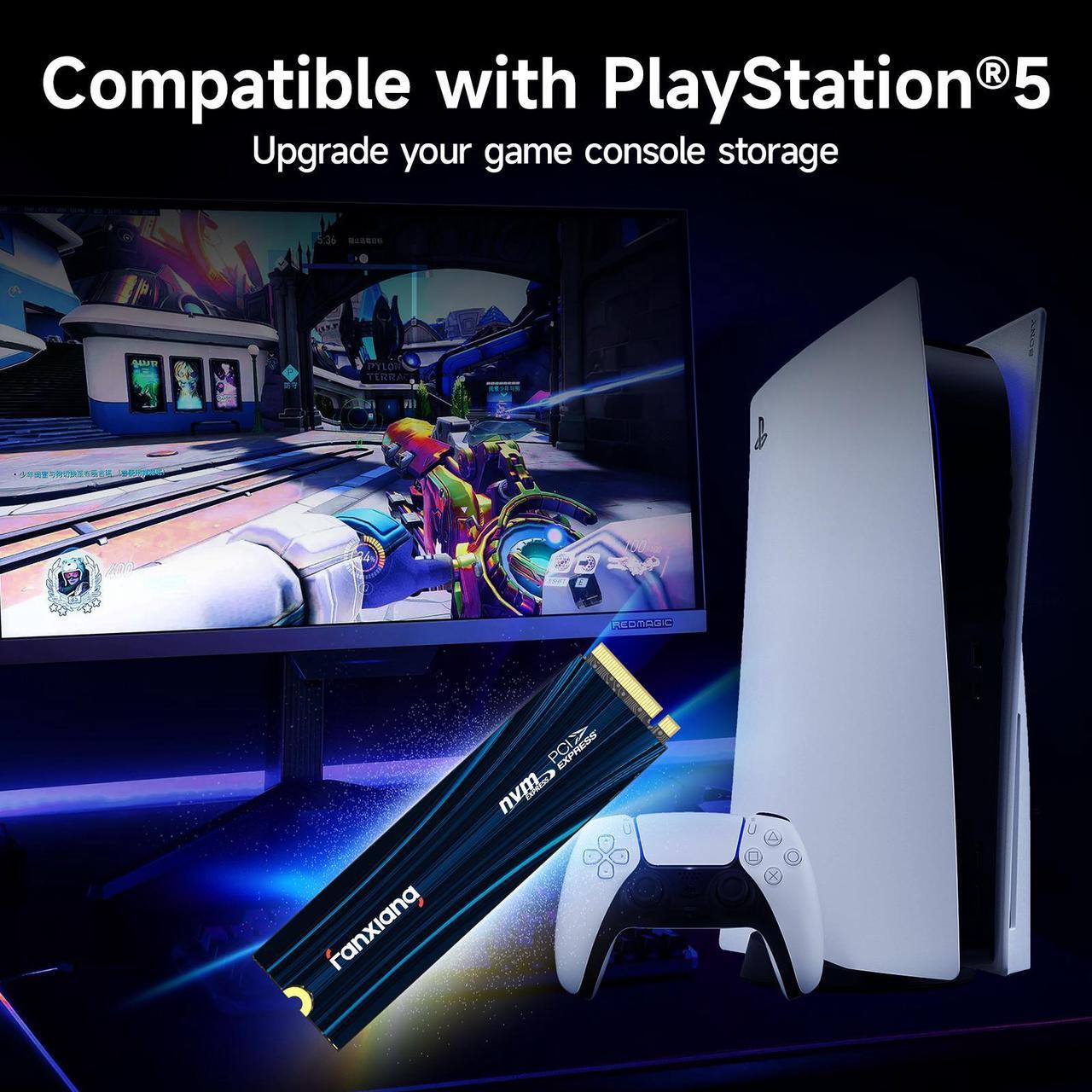 Alt view image 4 of 7 - Fanxiang SSD 2TB NVMe PCIe Gen 4.0 x 4 SSD PS5 Gaming M.2 2280, Up to 7300MB/s Compatible with PS5, Internal Solid State Drive for Playstation 5/PC/ Desktop /Laptop