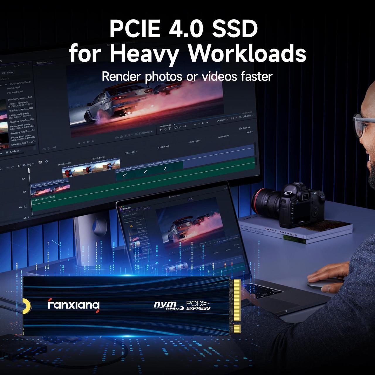Alt view image 6 of 7 - Fanxiang SSD 2TB NVMe PCIe Gen 4.0 x 4 SSD PS5 Gaming M.2 2280, Up to 7300MB/s Compatible with PS5, Internal Solid State Drive for Playstation 5/PC/ Desktop /Laptop