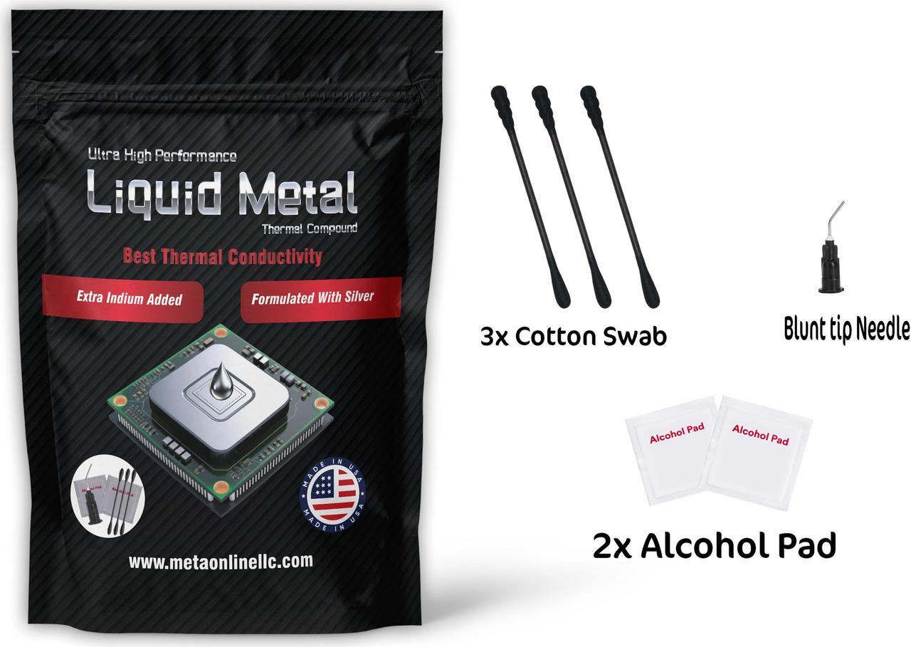 Alt view image 2 of 3 - Liquid Metal Thermal Compound 1.5 Grams - 130W/m'K Conductance - Thermal Grease - Ready to Apply for PS5 - CPU - GPU - Liquid Metal Thermal Paste