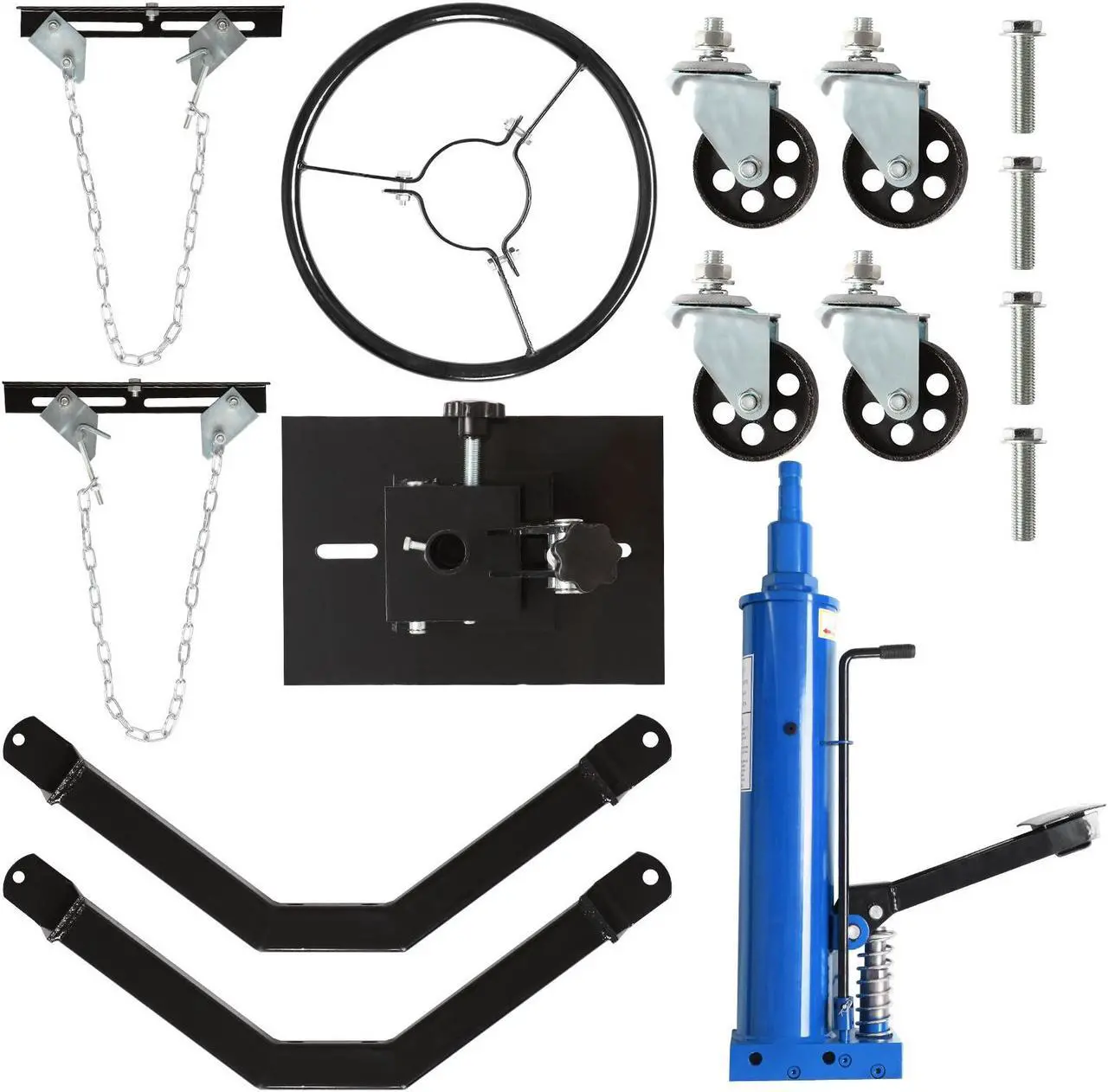 Alt view image 3 of 7 - Transmission Jack Heavy Duty Professional Hydraulic Transmission Jack High Lift 2 Stage Adjustable Telescoping 1/2 Ton Capacity Tack Adapter for Floor Jack Car Lift with Foot Pedal (Blue)