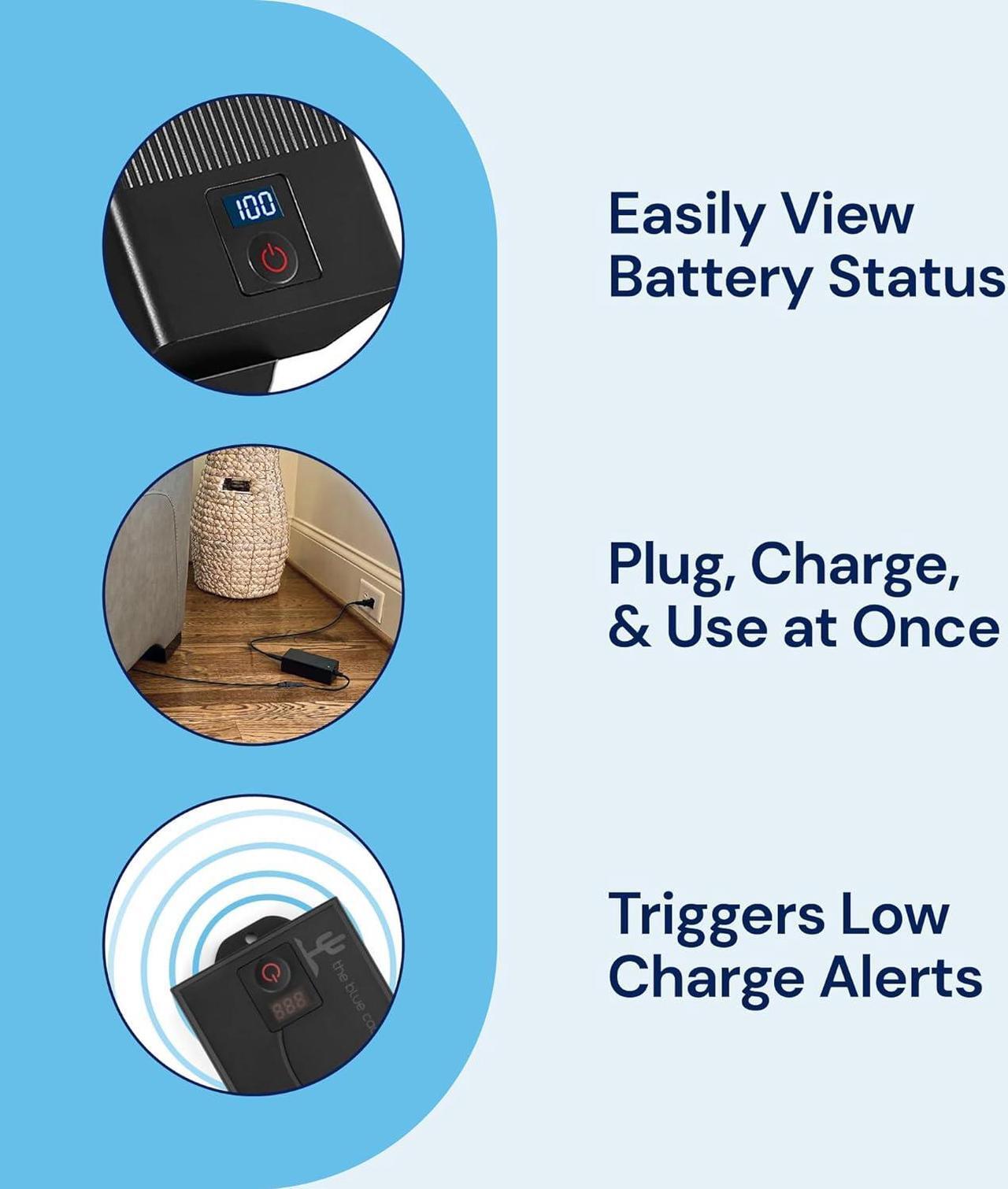 Alt view image 3 of 7 - Universal Battery Pack for Reclining Furniture with LCD Display - 2500mAh Recliner Battery Pack Rechargeable  Recliner Power Supply for 2-Pin Motion Furniture - Battery Only