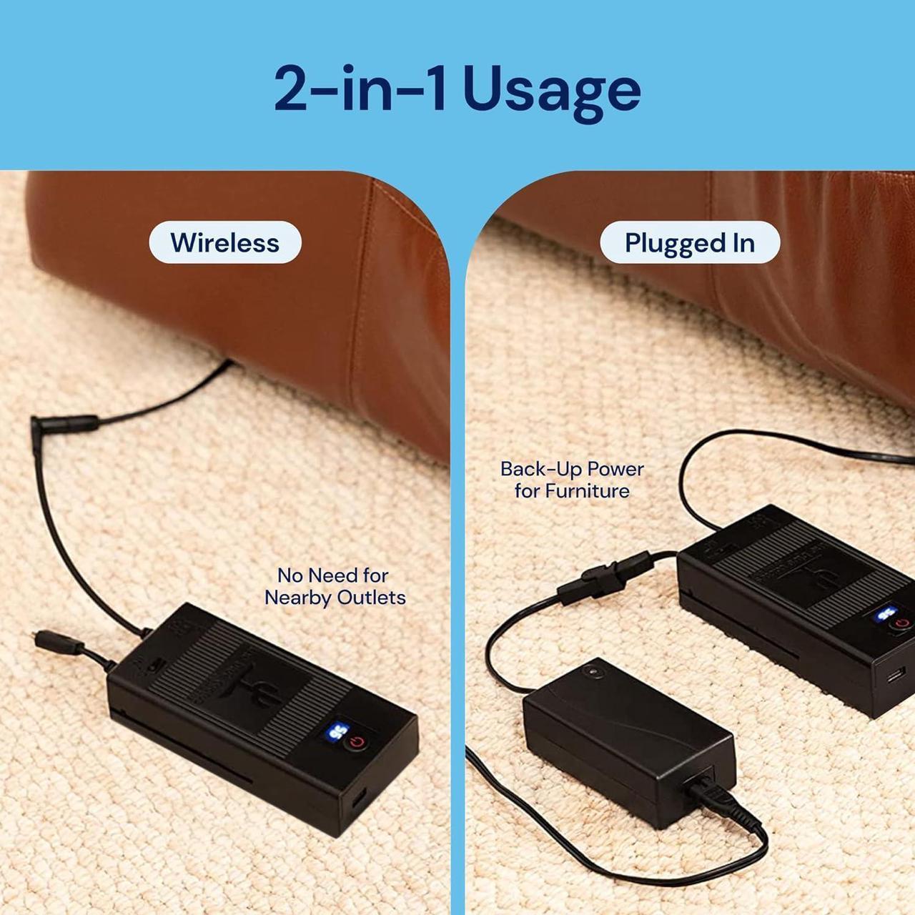 Alt view image 5 of 7 - Universal Battery Pack for Reclining Furniture with LCD Display - 2500mAh Recliner Battery Pack Rechargeable  Recliner Power Supply for 2-Pin Motion Furniture - Battery Only